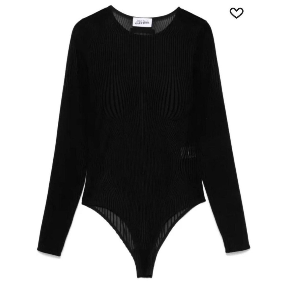 Jean Paul Gaultier Black Ribbed Bodysuit